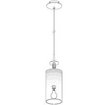 Pendellampa med cylindrisk glasskärm och ljuskälla