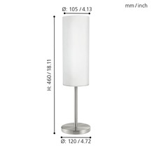 Mått på en bordslampa