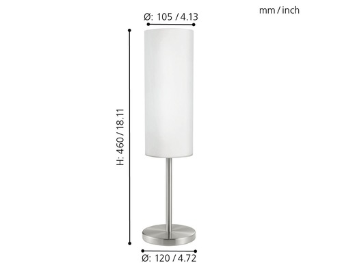 Mått på en bordslampa