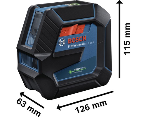 Bosch GLL 2-15 G Professional linjelaser med mått
