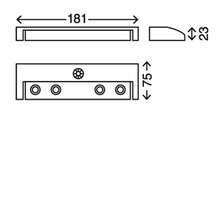 Teknisk ritning av en lampa med dimensioner.