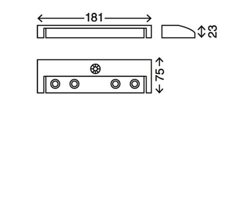 Teknisk ritning av en lampa med dimensioner.