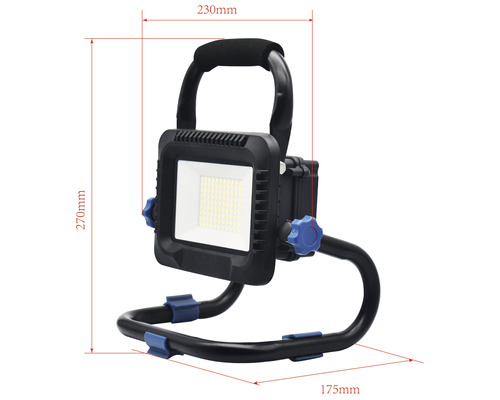 LED-arbetsbelysning med måtten 270 x 230 x 175 millimeter