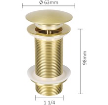 Ventilpropp för tvättställ, diameter 63 mm, höjd 98 mm, gänga 1 1/4 tum