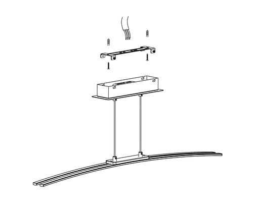 Ritning av skensystem med monteringstillbehör
