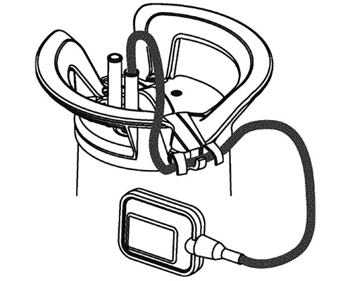 Ritning av en vattenpump med flottör