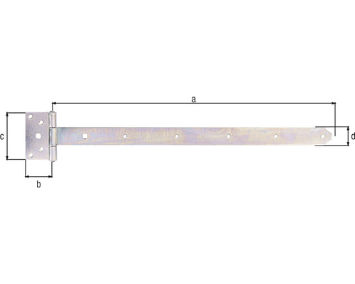 Bild av ett dörrband med måttangivelser.