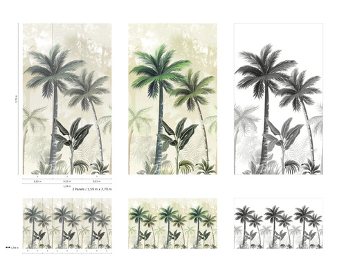 Fototapet med palmtema för väggdesign