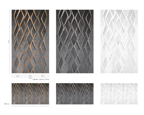 Dekorpaneler med rombmönster i tre utföranden