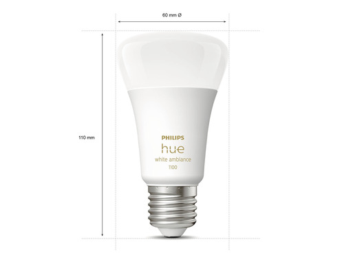 Philips Hue White Ambiance 1100 lampa, 110 millimeter hög och 60 millimeter i diameter