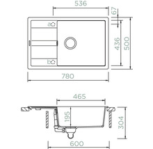 Skiss av diskho med mått