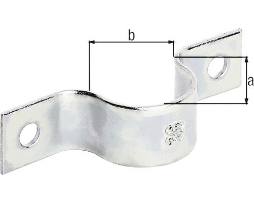 Rörklämma med måtten a och b