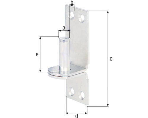 Metall hörnprofil med stift och måttangivelser