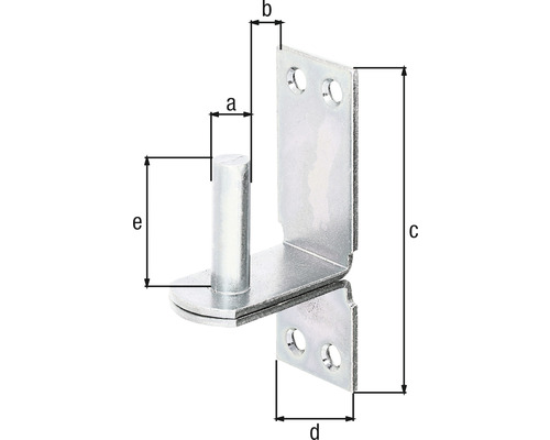 Bild av ett dörrband med angivna mått.
