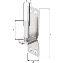Svetsband med måtten a, b, c, d, e