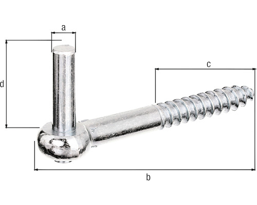 Metallskruv med ögla och mått