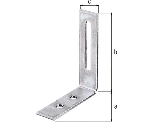 Vinkelbeslag med hål och avlångt hål