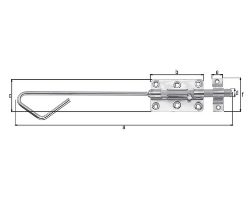 Stånglås med måttangivelser