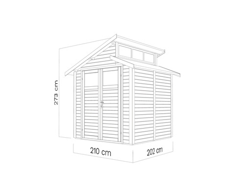 Illustration trädgårdshus med mått