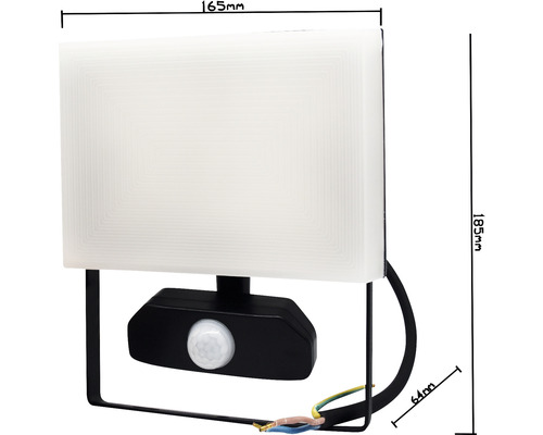 Utomhuslampa med rörelsesensor och måtten 165 x 185 mm