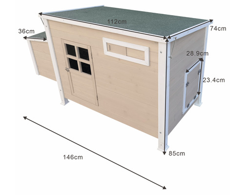 Dimensioner på en hönshus av trä