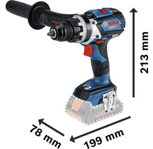 Bosch Professional sladdlös slagborrmaskin med måttangivelser