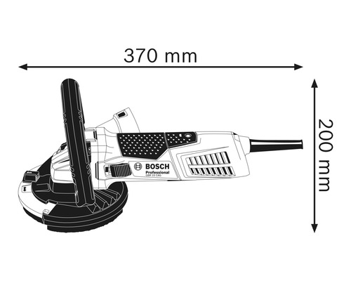 Bosch väggfräs med måtten 370 mm längd och 200 mm höjd