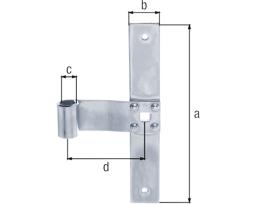 Bild av en T-fläns med dimensioner för monteringsapplikationer