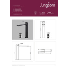 Jungborn tvättställsblandare Serie Gamma produktinformation
