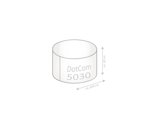 DotCom 5030 planteringskärl cirka 50 cm i diameter och cirka 30 cm högt