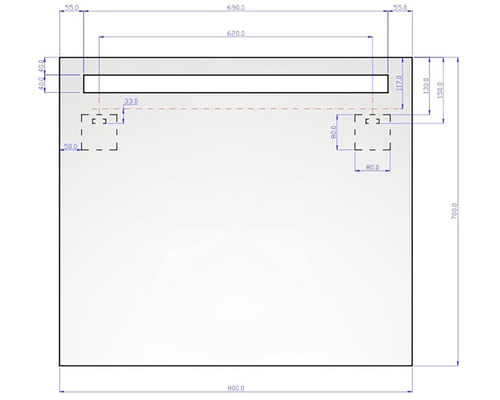 Teknisk ritning med dimensioner
