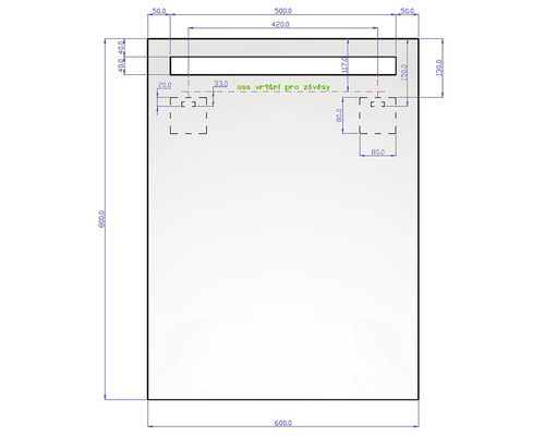 Teknisk ritning med dimensioner