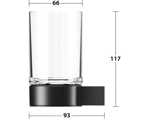 Tandborstmugg med vägghållare och måttangivelser