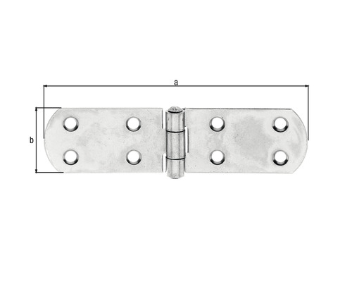 Bild av en gångjärnsflik med mått