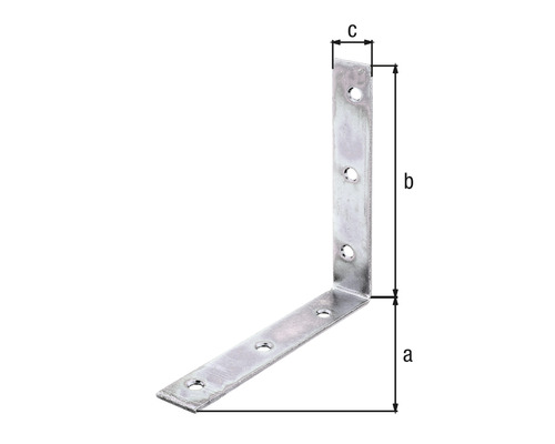 Vinkelbeslag med måtten a, b och c