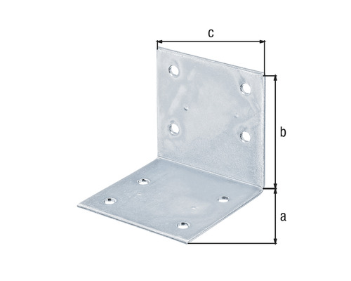 Vinkelbeslag med hål för skruvar för träförbindning