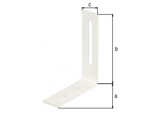 Vinkelbeslag med långhål för fastsättning