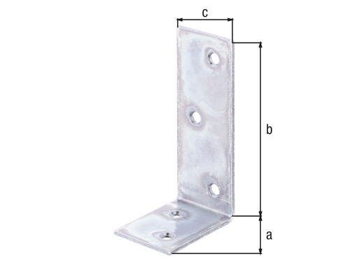 Vinkelbeslag med måtten a, b och c.