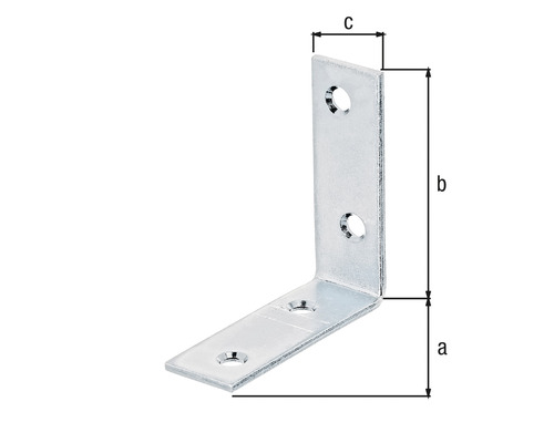 Vinkelbeslag med måtten a, b och c