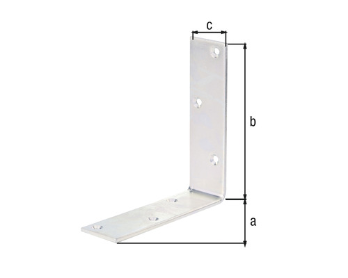Vinkelbeslag med måtten a, b och c.