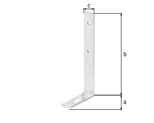 Metallvinkel med hål för fastsättning