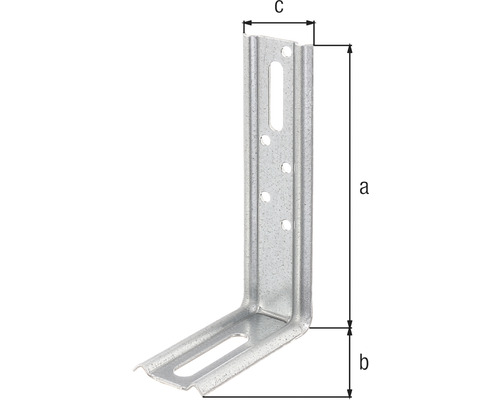 Vinkelbeslag med måtten a, b och c