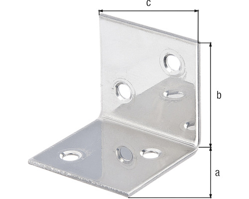 Vinkelbeslag med måtten a, b och c