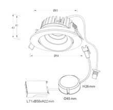 Downlight DESIGNLIGHT IP44 3000K vridbar P-1603530