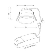 Downlight DESIGNLIGHT IP44 550lm 2700K P-1606527
