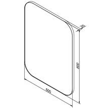 Spegel med belysning CORDIA Tender Line svart matt 60x80 cm TENDER08000600B