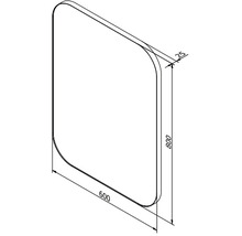 Teknisk ritning av ett badkarsskydd med måtten 800 x 600 x 25 millimeter