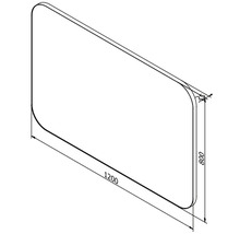 Spegel med belysning CORDIA Tender Line svart matt 80x120 cm TENDER08001200B