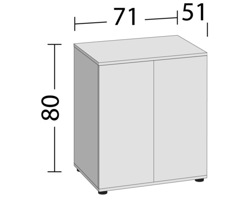 Bild av ett underskåp med måtten 80 x 71 x 51 centimeter.