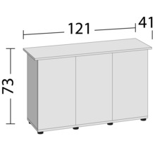 Illustration av ett underskåp med måtten 121, 41 och 73 centimeter.